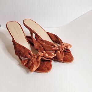 Loeffler Randall Luisa Velvet knotted bow kitten heels Size 11